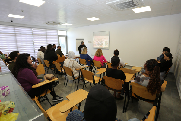 University students in library